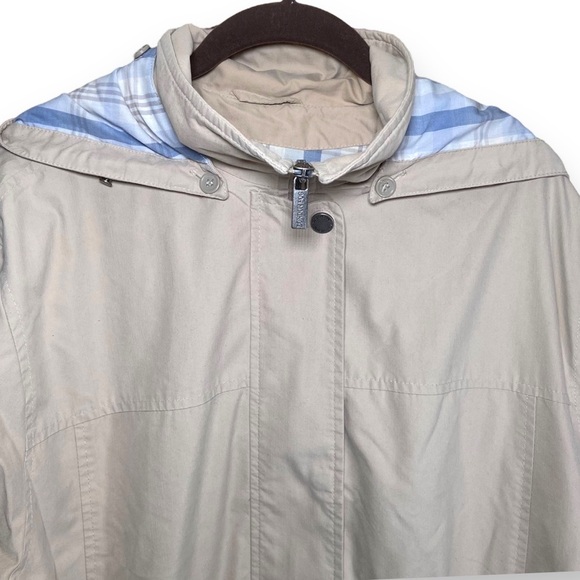 London Fog Women’s Size XL Khaki Coat Removable Hood Drawstring Waist - Picture 2 of 11